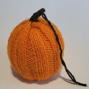 Hand-Knit Plush Pumpkin Decor